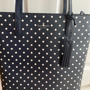Kate Soade navy polka dot Jana tote